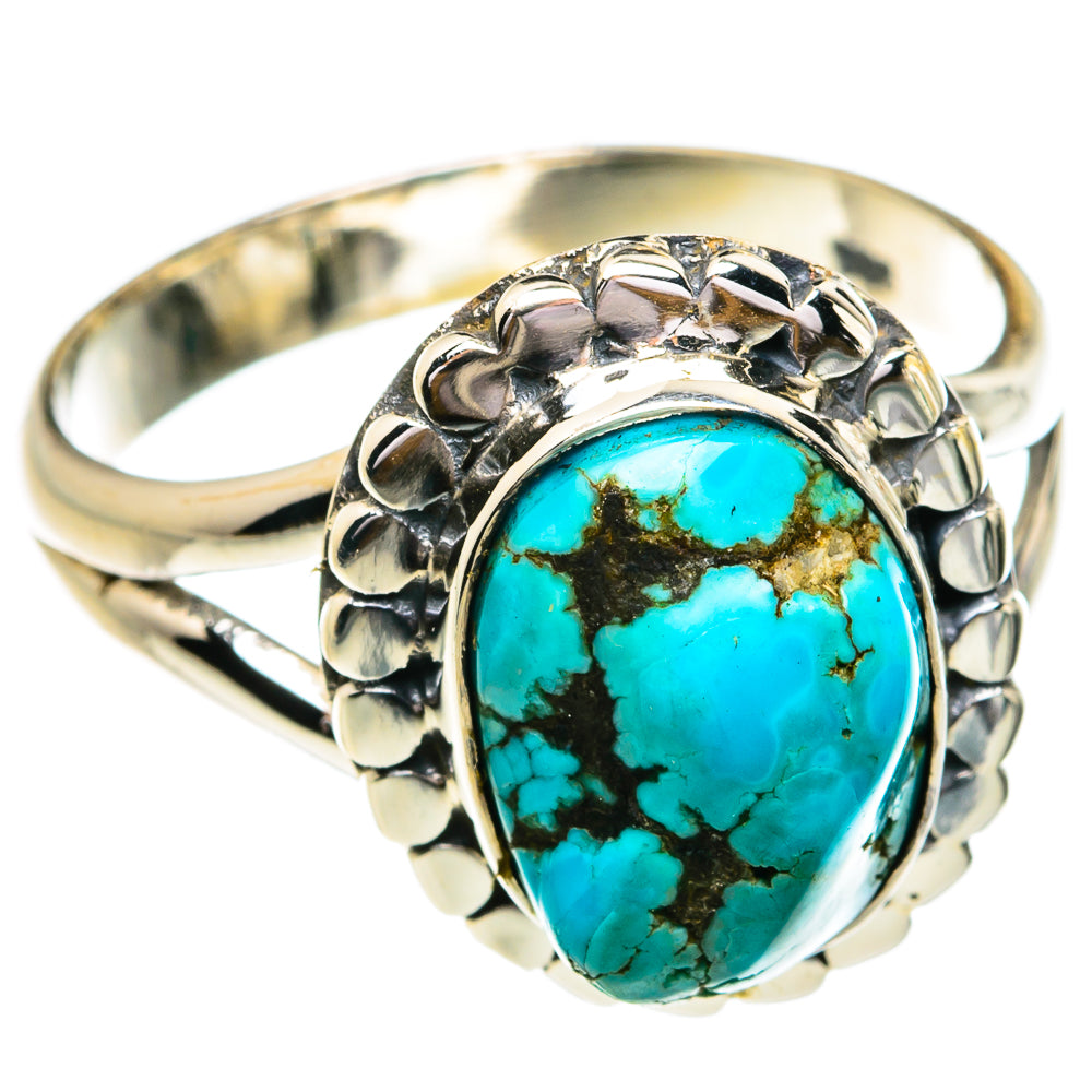 Tibetan Turquoise Rings handcrafted by Anasilvercos - RING79205