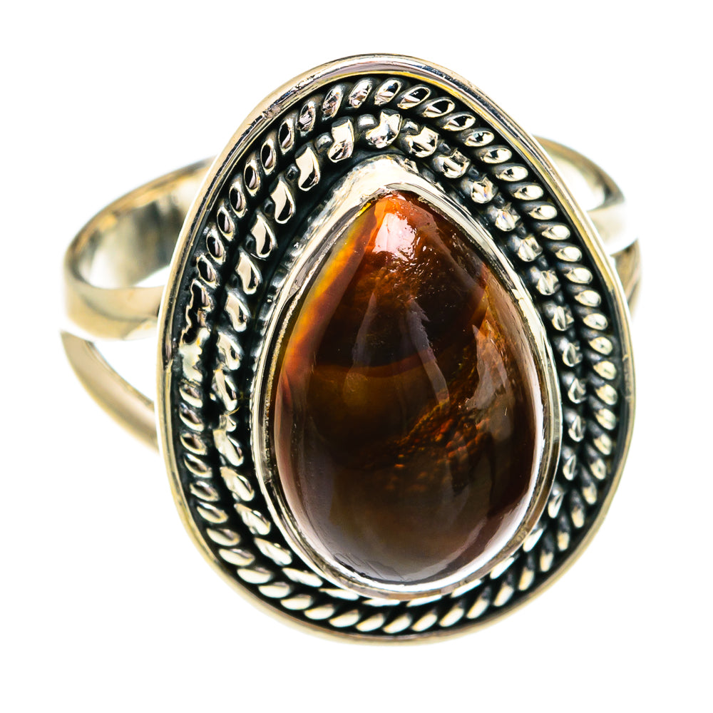 Mexican Fire Agate Rings handcrafted by Anasilvercos - RING79211