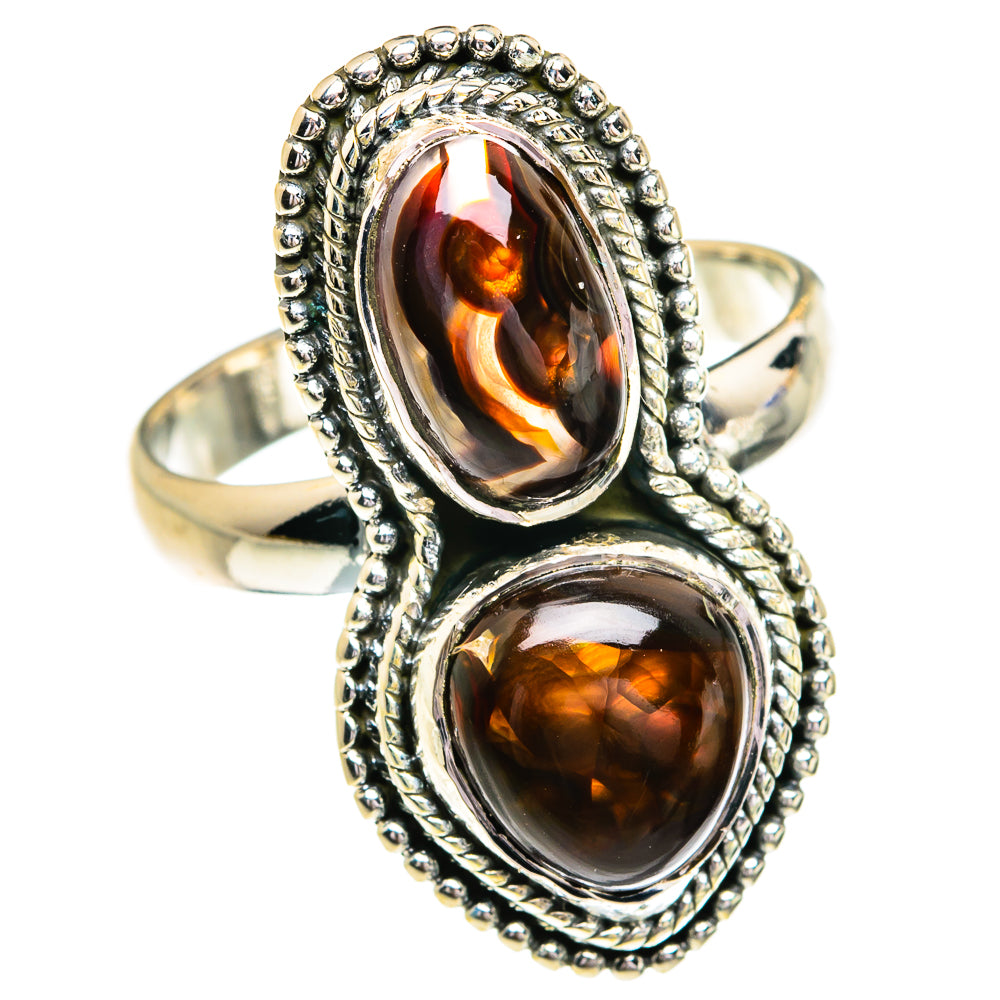 Mexican Fire Agate Rings handcrafted by Anasilvercos - RING79212