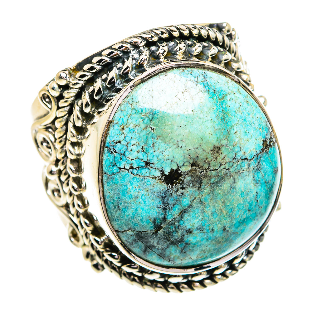 Tibetan Turquoise Rings handcrafted by Anasilvercos - RING79231