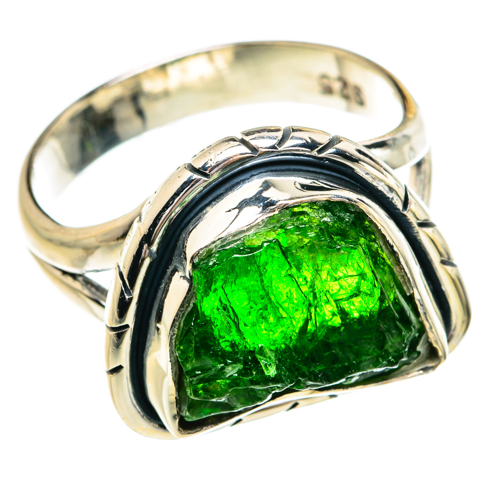 Chrome Diopside Rings handcrafted by Anasilvercos - RING79236