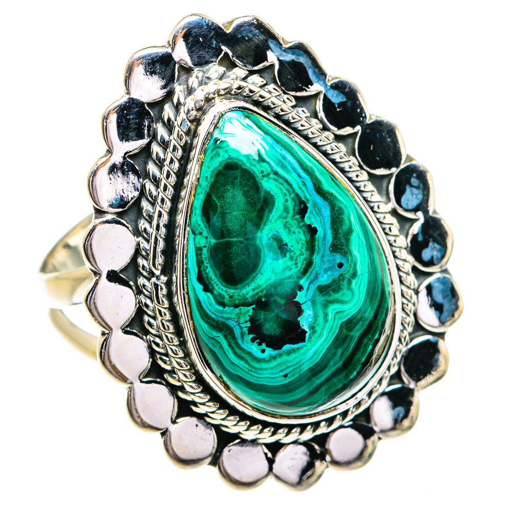 Malachite In Chrysocolla Rings handcrafted by Anasilvercos - RING79238