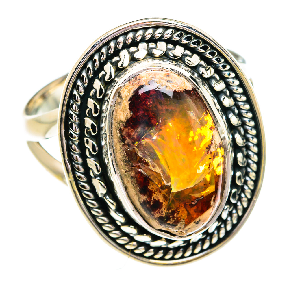 Mexican Fire Opal Rings handcrafted by Anasilvercos - RING79254