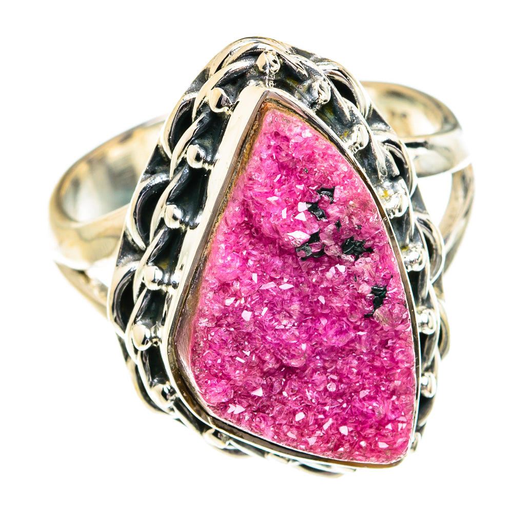 Cobalto Calcite Druzy Rings handcrafted by Anasilvercos - RING79274