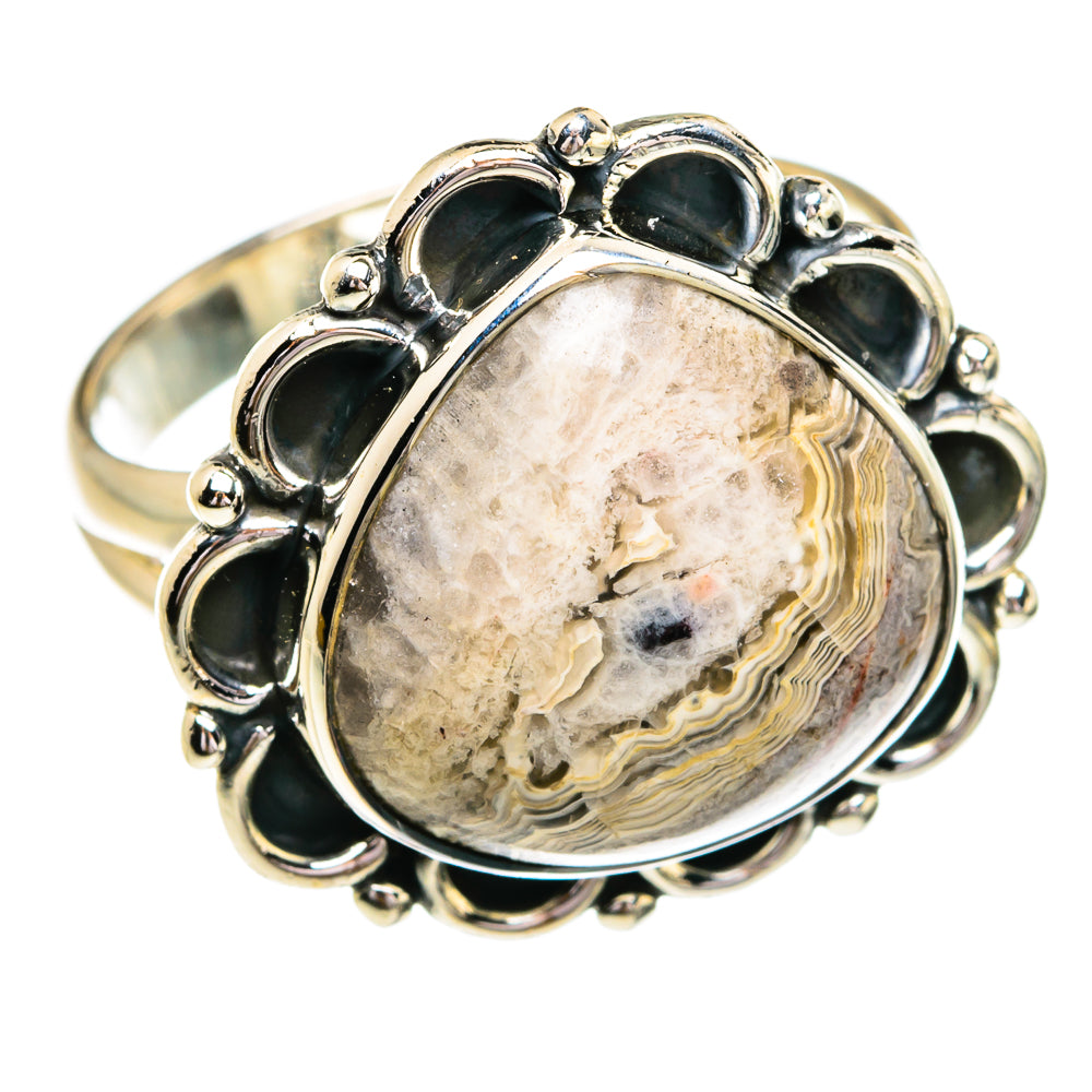 Laguna Lace Agate Rings handcrafted by Anasilvercos - RING79279