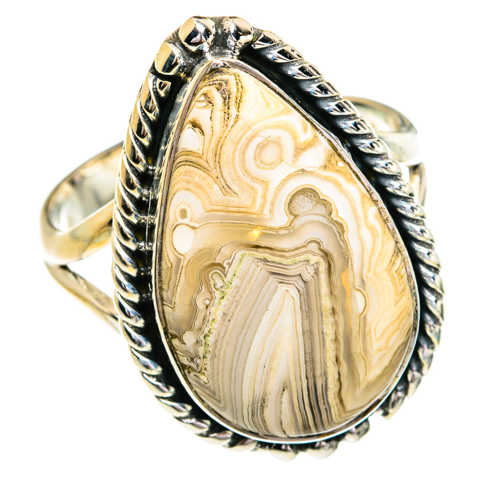 Laguna Lace Agate Rings handcrafted by Anasilvercos - RING79280