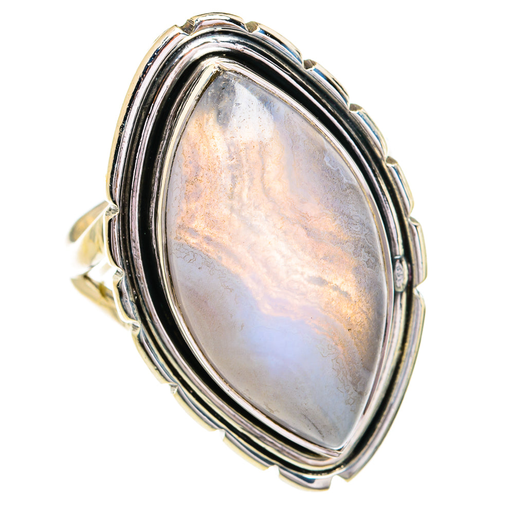 Blue Lace Agate Rings handcrafted by Anasilvercos - RING79305