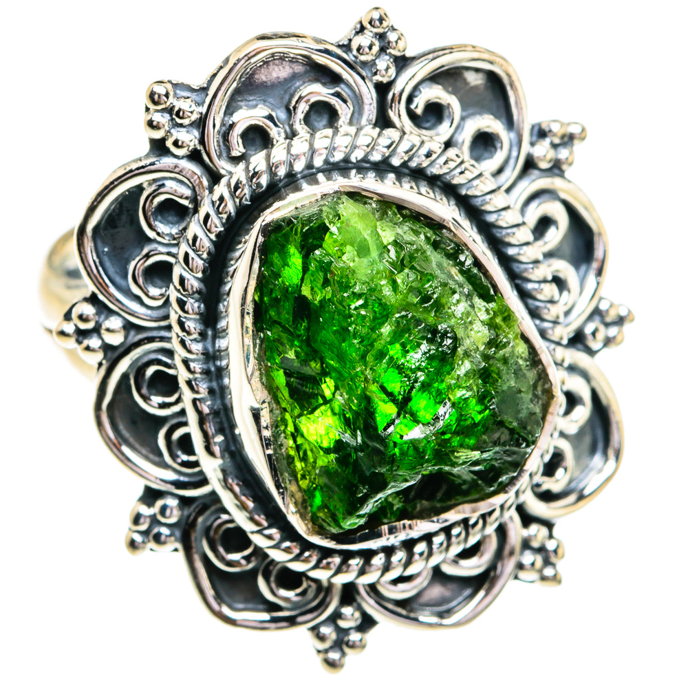 Chrome Diopside Rings handcrafted by Anasilvercos - RING79314