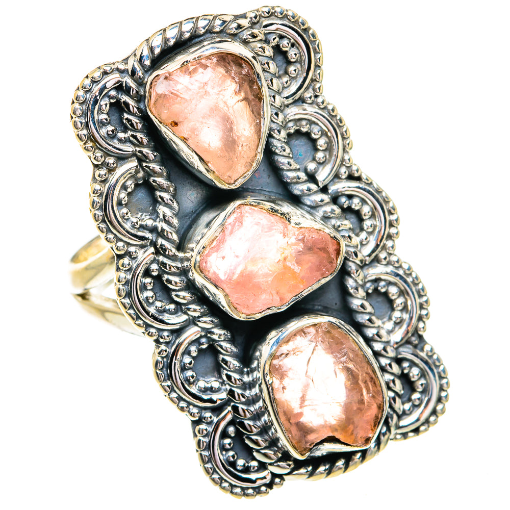 Rose Quartz Rings handcrafted by Anasilvercos - RING79326