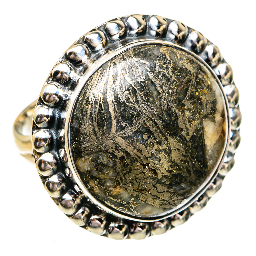 Pyrite Agate Rings handcrafted by Anasilvercos - RING79333
