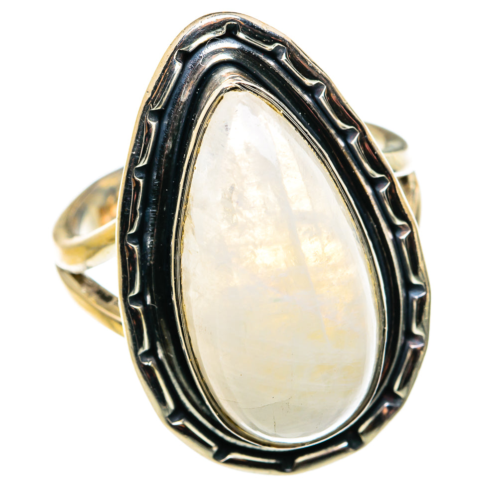 Rainbow Moonstone Rings handcrafted by Anasilvercos - RING79405