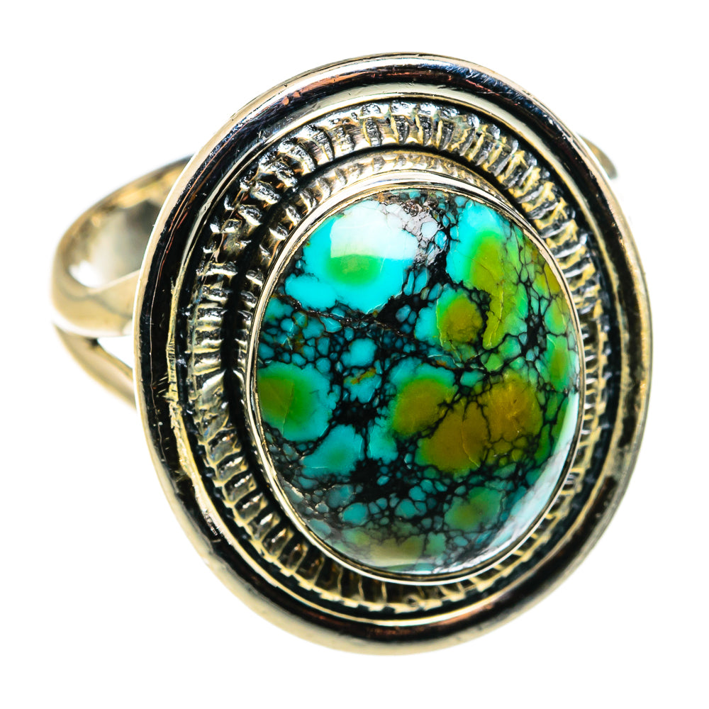 Tibetan Turquoise Rings handcrafted by Anasilvercos - RING79485