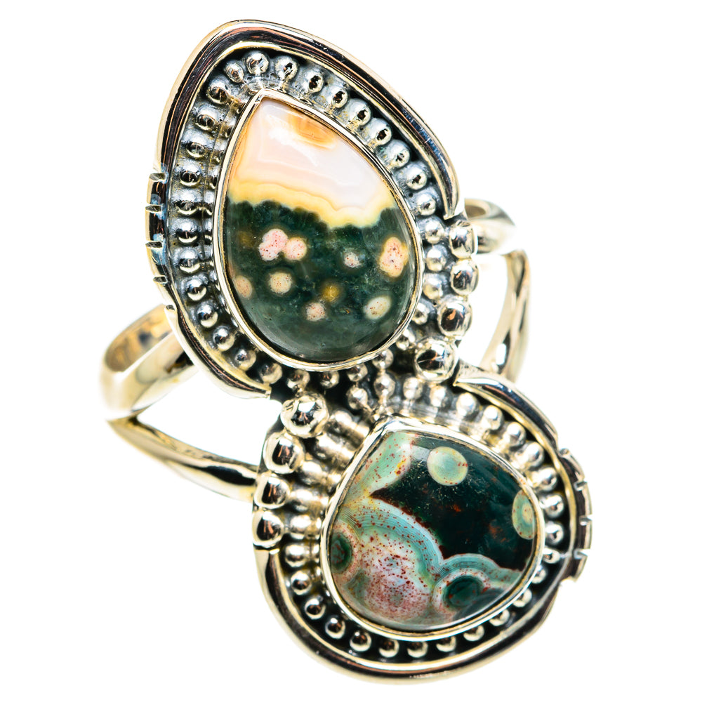 Ocean Jasper Rings handcrafted by Anasilvercos - RING79541