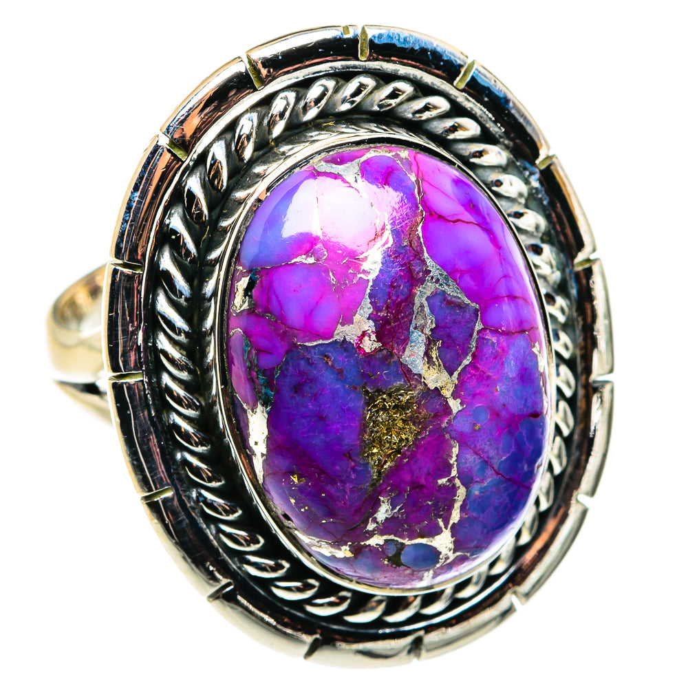 Purple Copper Composite Turquoise Rings handcrafted by Anasilvercos - RING79629
