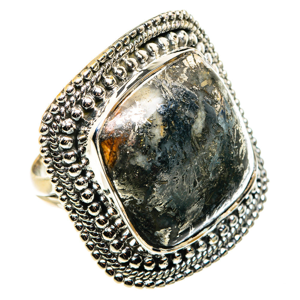 Pyrite Agate Rings handcrafted by Anasilvercos - RING79662 - Photo 2