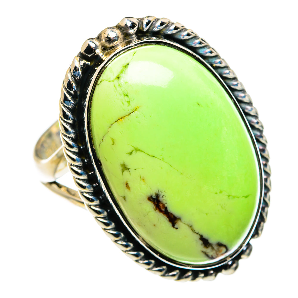 Lemon Chrysoprase Rings handcrafted by Anasilvercos - RING79683