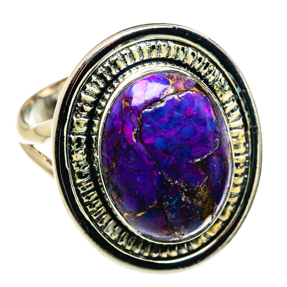 Purple Copper Composite Turquoise Rings handcrafted by Anasilvercos - RING79695