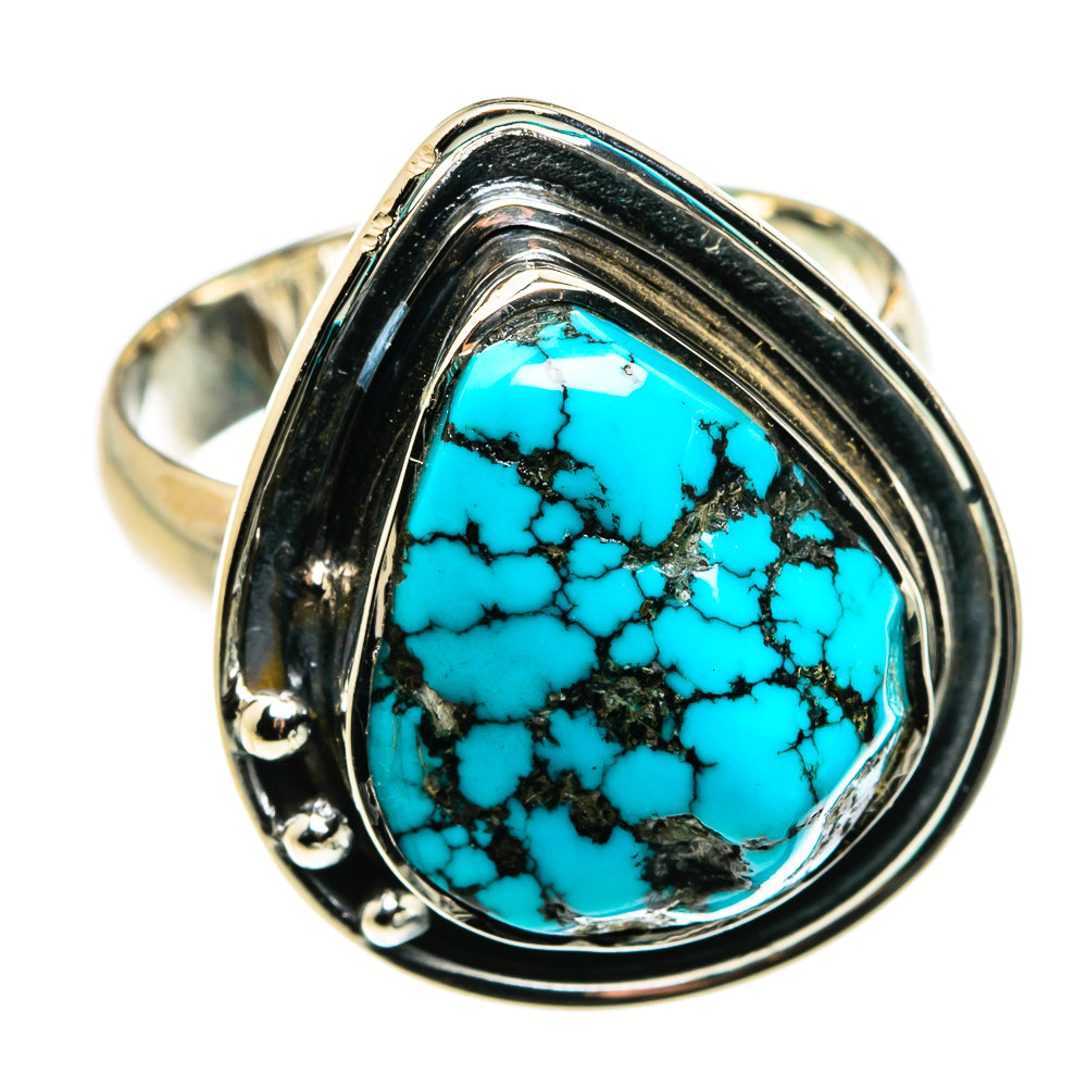 Tibetan Turquoise Rings handcrafted by Anasilvercos - RING79714