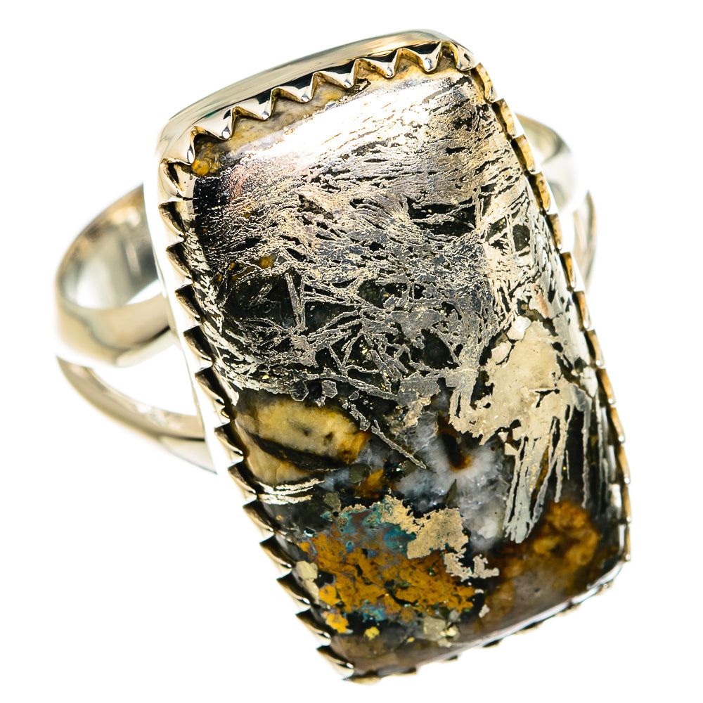 Pyrite Agate Rings handcrafted by Anasilvercos - RING79733