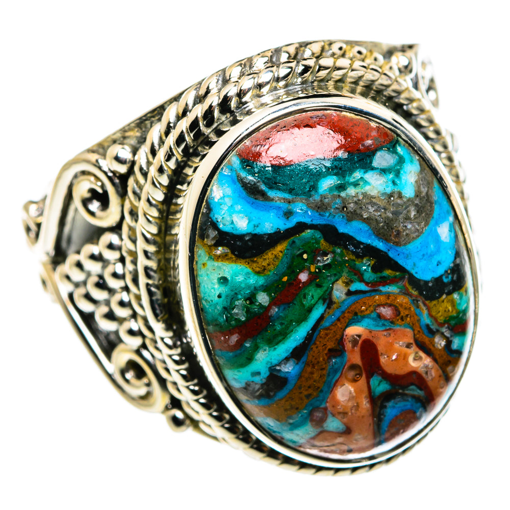 Rainbow Calsilica Rings handcrafted by Anasilvercos - RING79741