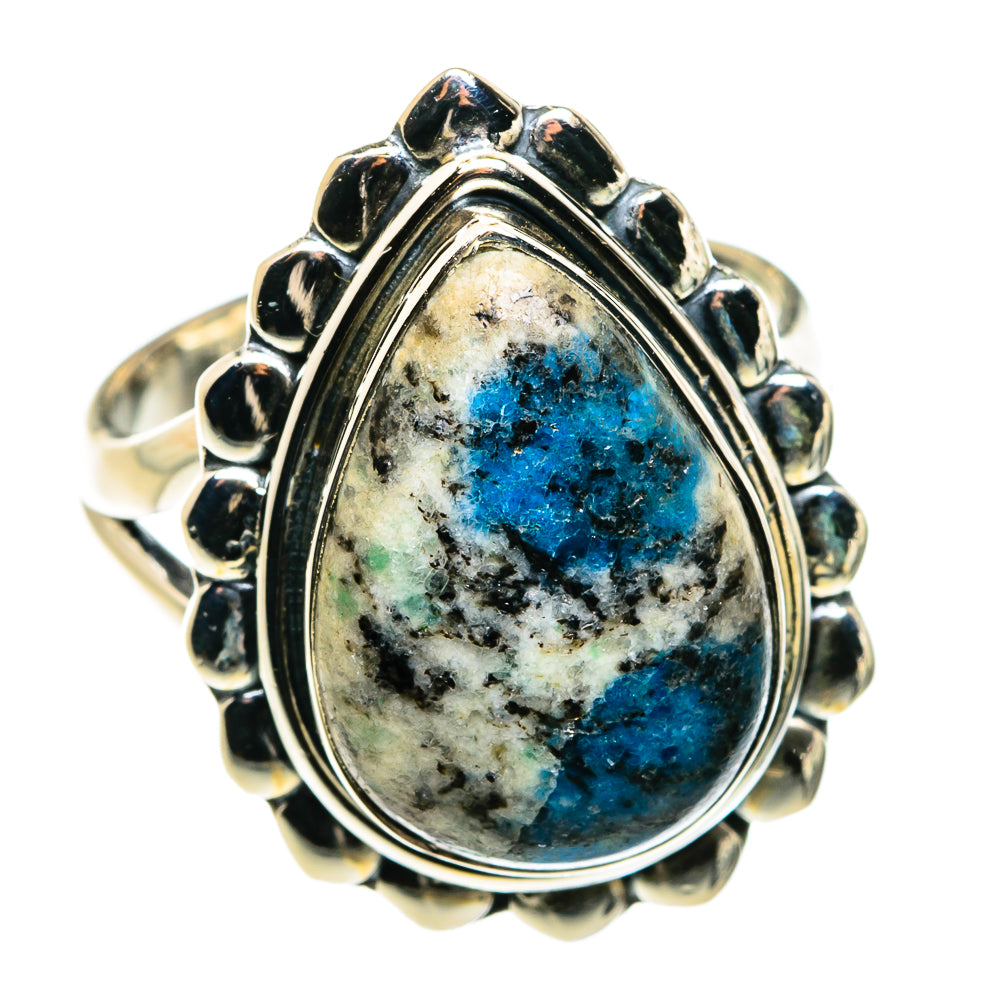 K2 Blue Azurite Rings handcrafted by Anasilvercos - RING79750