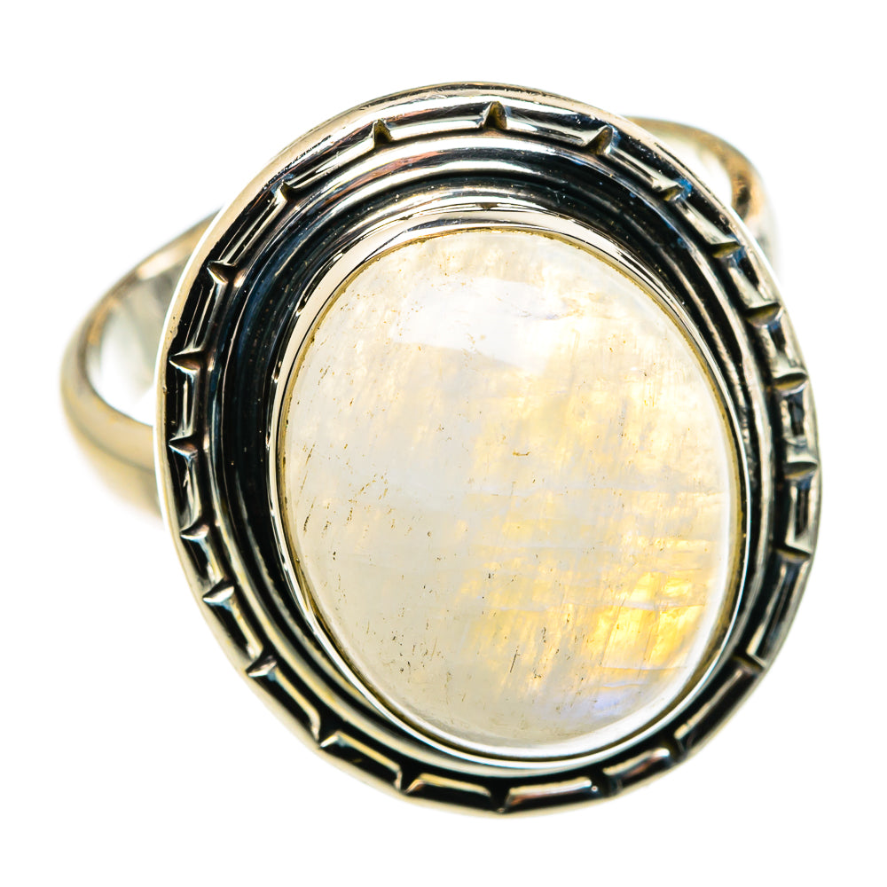 Rainbow Moonstone Rings handcrafted by Anasilvercos - RING79773