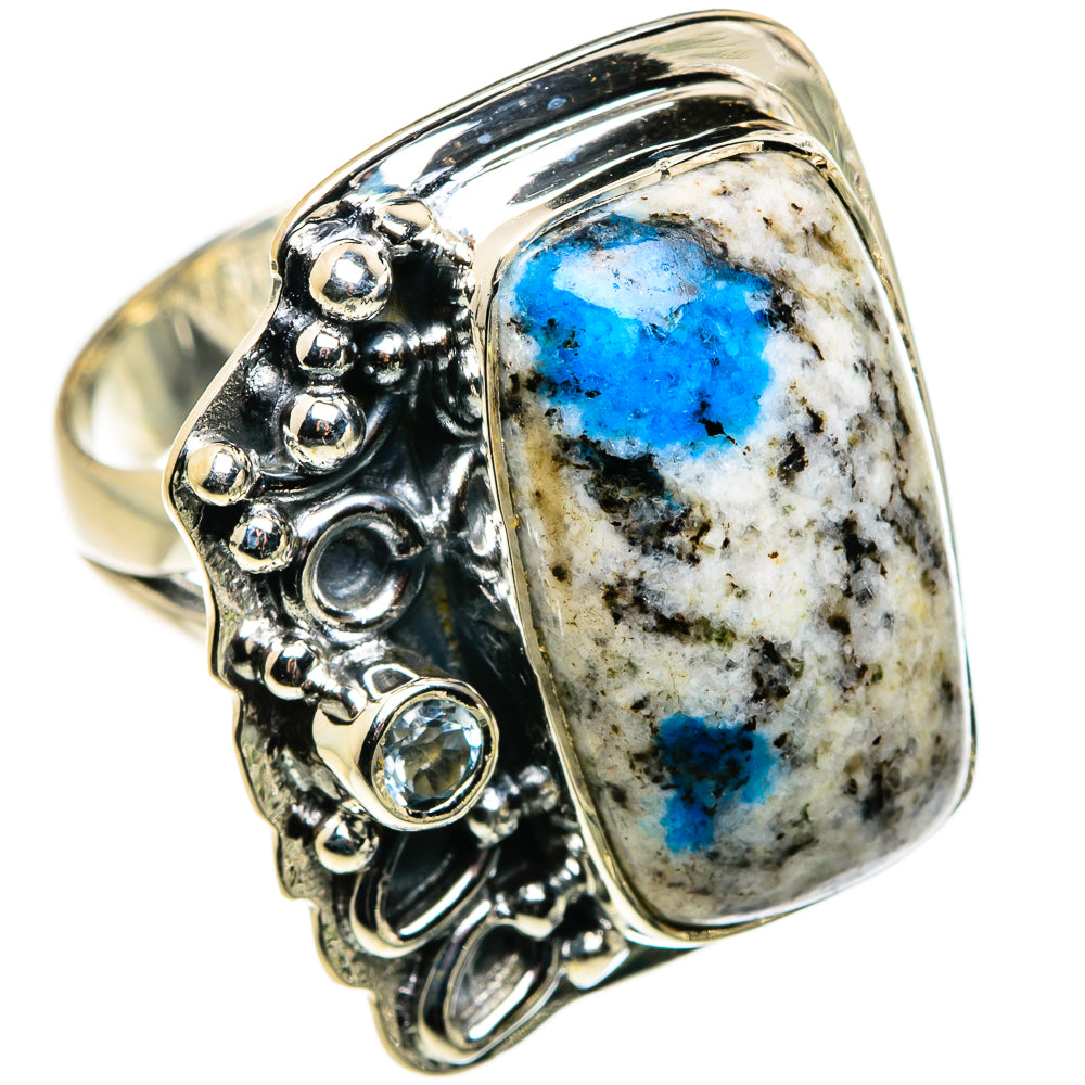 K2 Blue Azurite Rings handcrafted by Anasilvercos - RING79786 - Photo 2