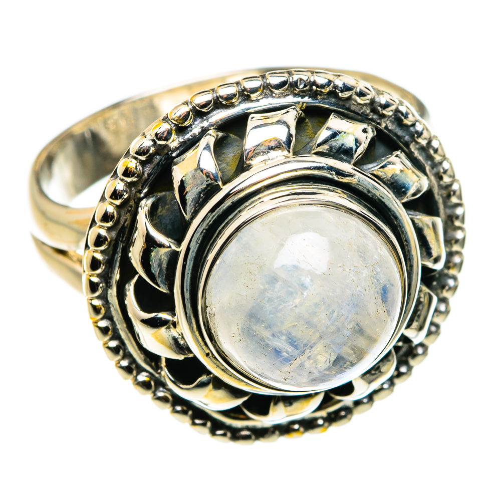 Rainbow Moonstone Rings handcrafted by Anasilvercos - RING79807