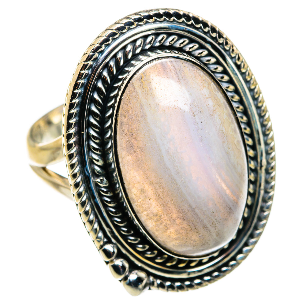 Blue Lace Agate Rings handcrafted by Anasilvercos - RING79808