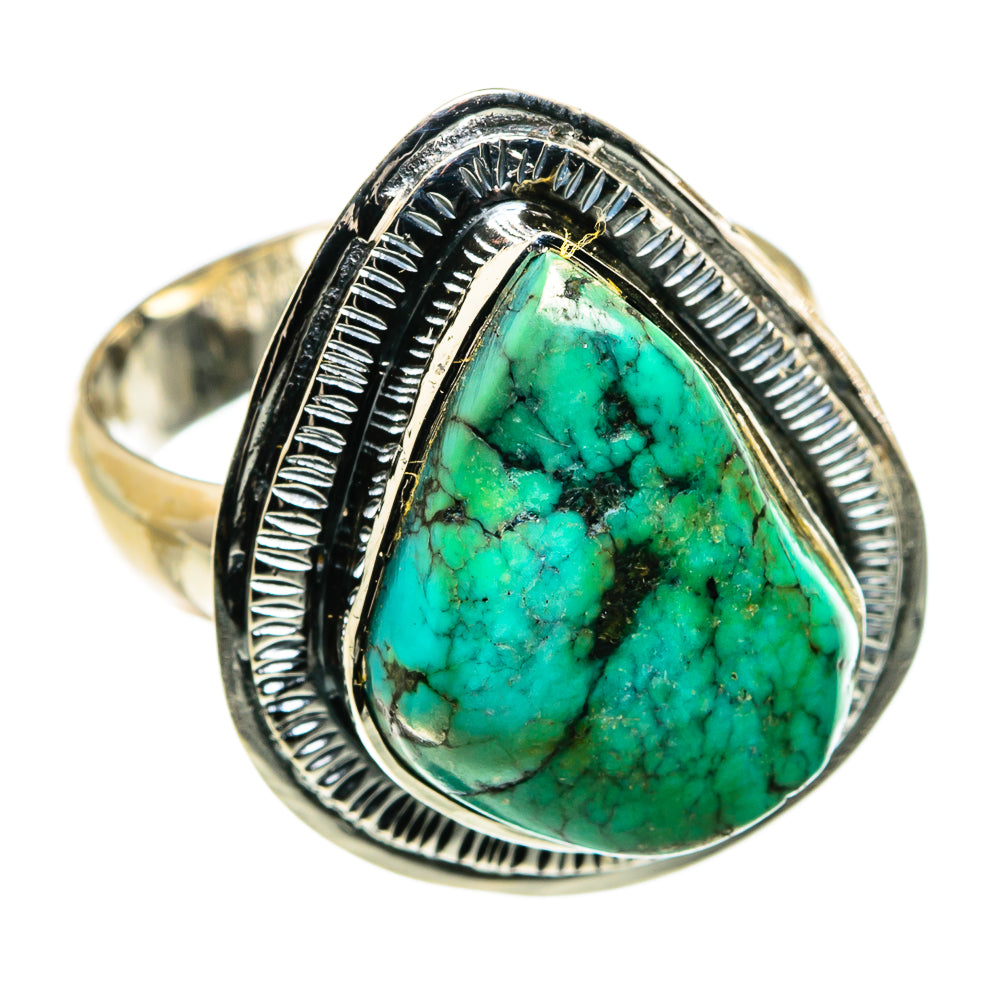 Tibetan Turquoise Rings handcrafted by Anasilvercos - RING79855
