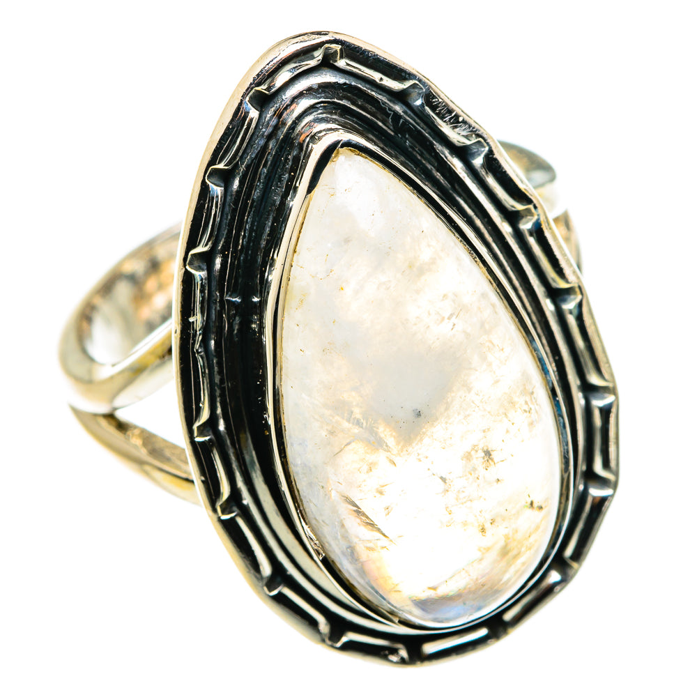 Rainbow Moonstone Rings handcrafted by Anasilvercos - RING79875
