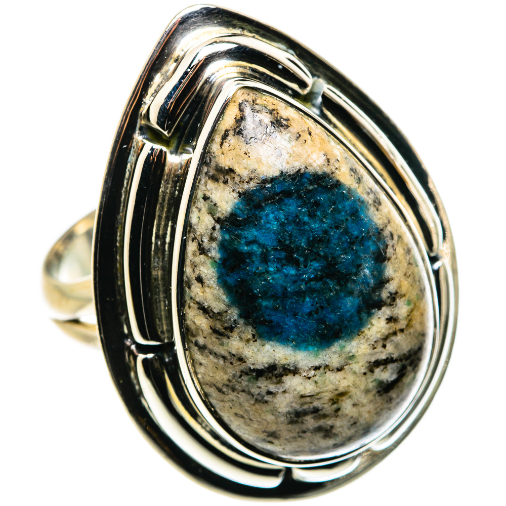K2 Blue Azurite Rings handcrafted by Anasilvercos - RING79926