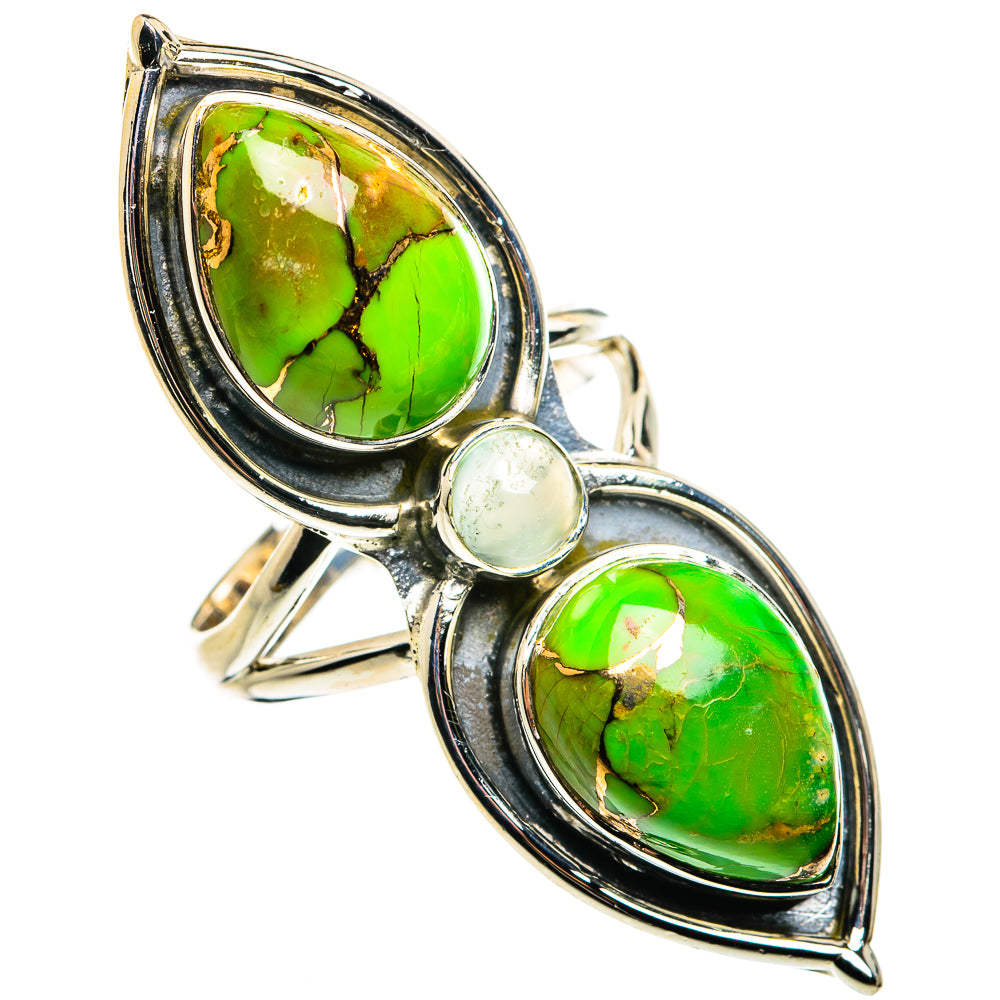 Green Copper Composite Turquoise Rings handcrafted by Anasilvercos - RING79936