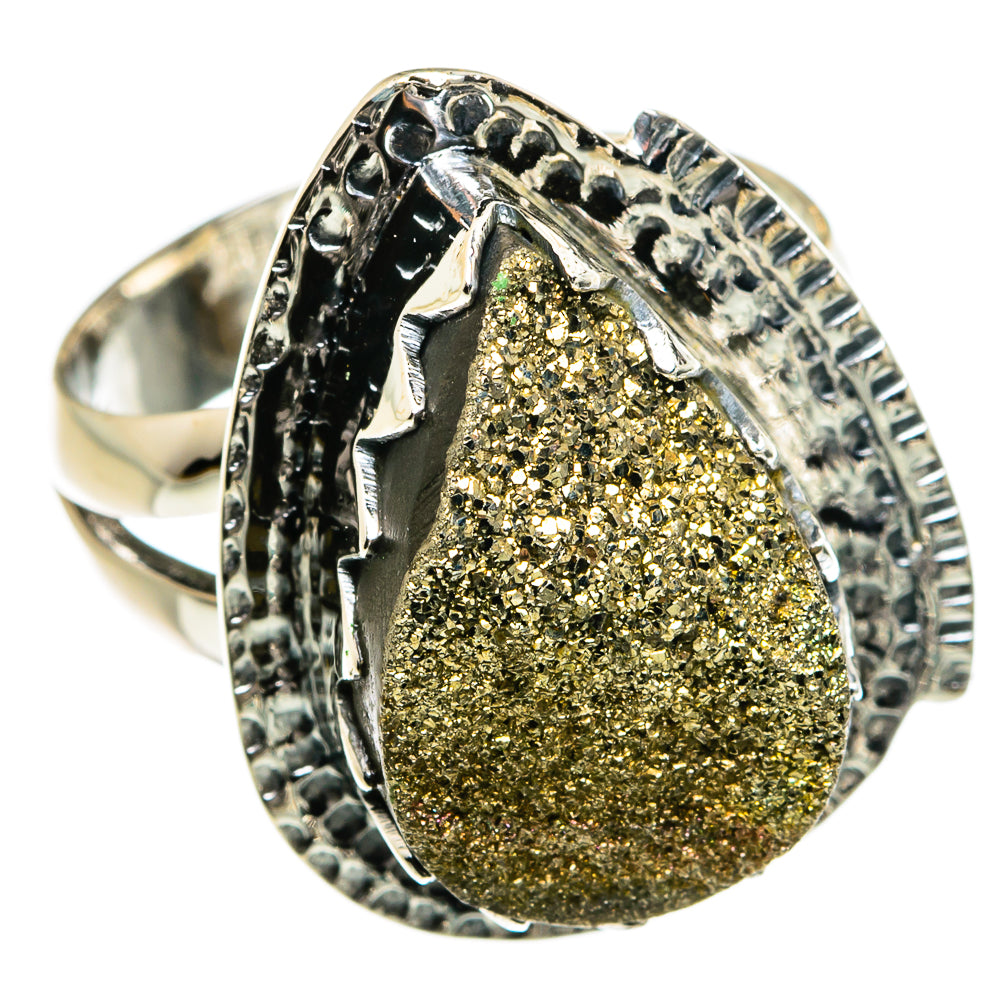 Spectro Pyrite Druzy Rings handcrafted by Anasilvercos - RING79996 - Photo 2
