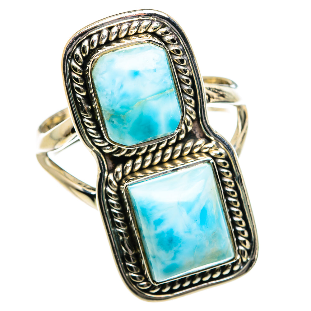Larimar Rings handcrafted by Anasilvercos - RING80012