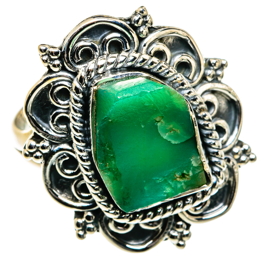 Chrysoprase Rings handcrafted by Anasilvercos - RING80019