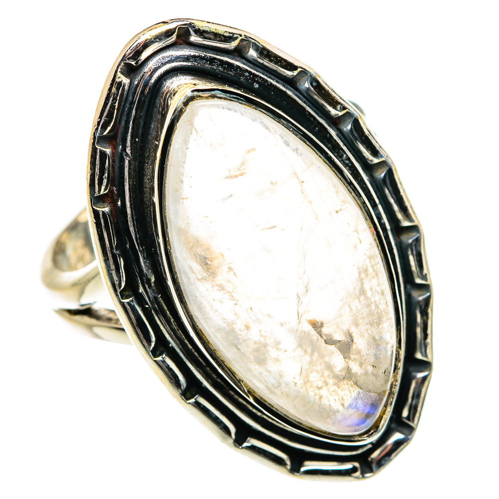 Rainbow Moonstone Rings handcrafted by Anasilvercos - RING80036