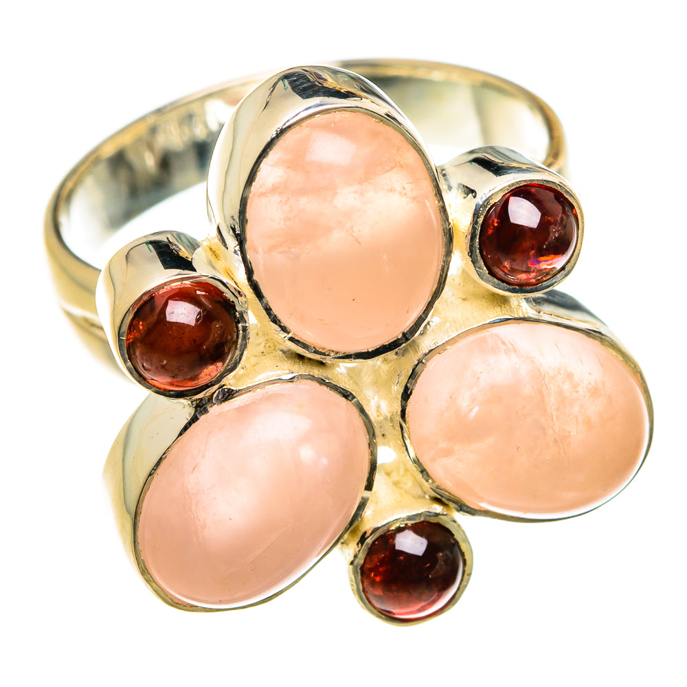 Rose Quartz Rings handcrafted by Anasilvercos - RING80092