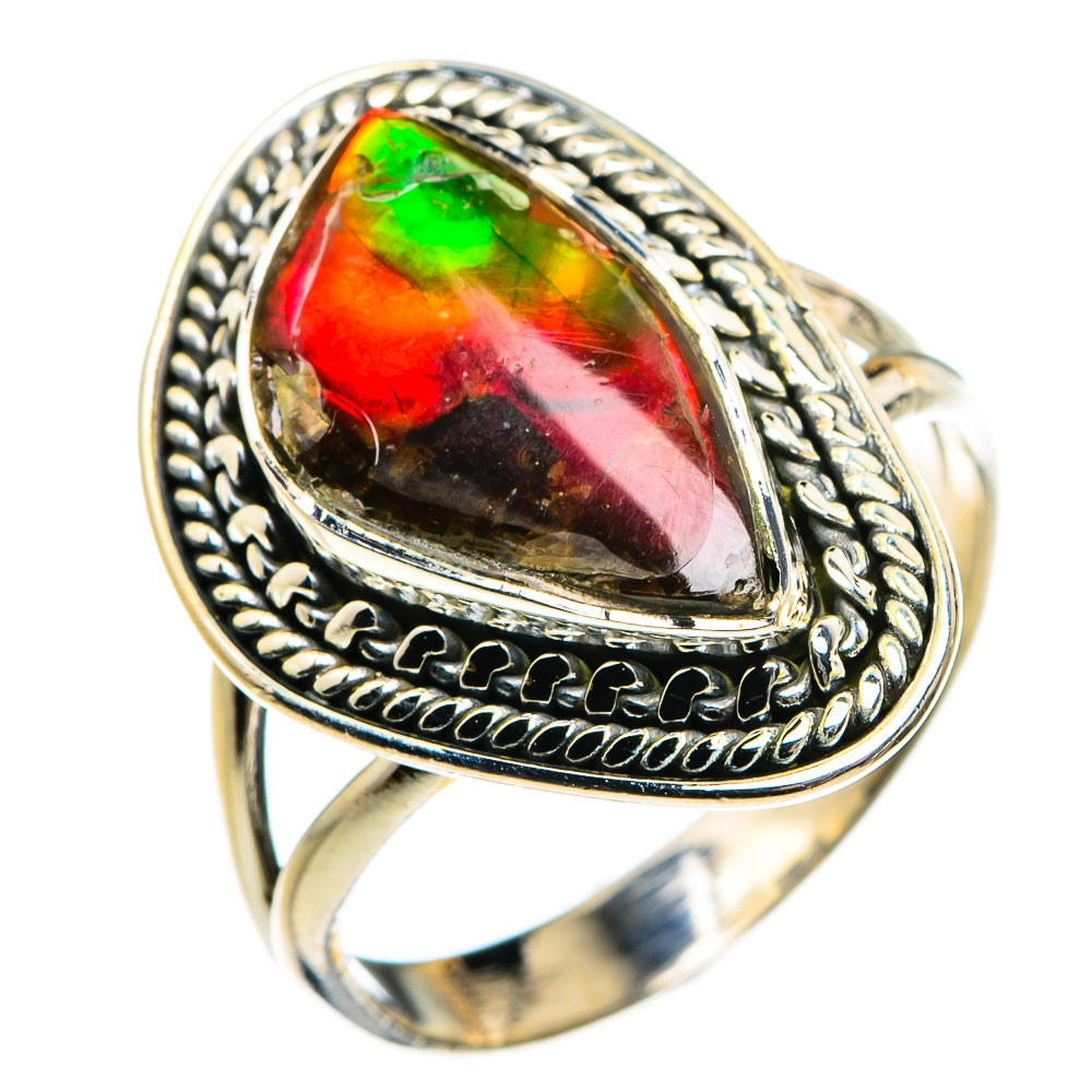 Ammolite Rings handcrafted by Anasilvercos - RING80094