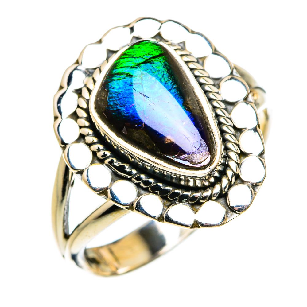 Ammolite Rings handcrafted by Anasilvercos - RING80103