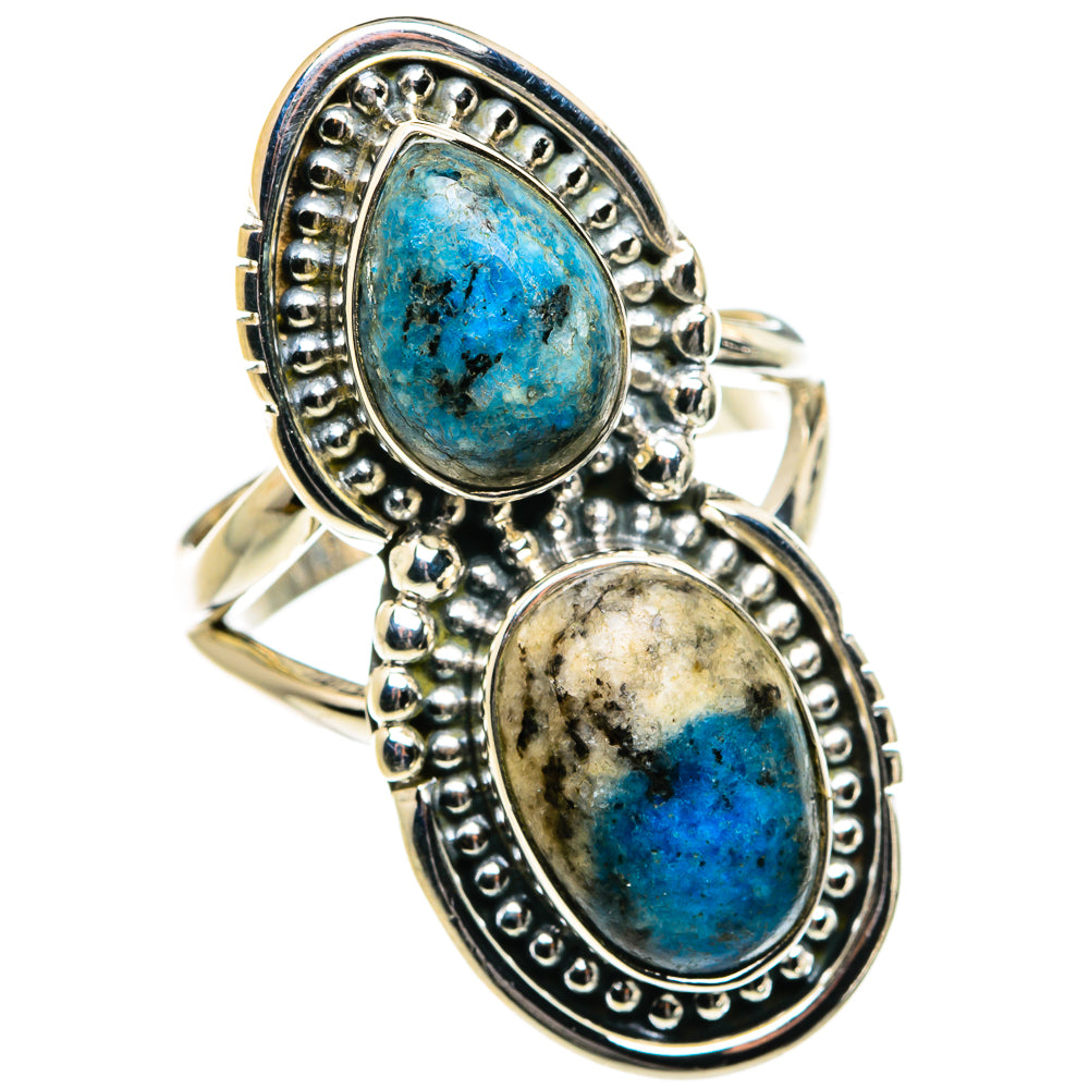K2 Blue Azurite Rings handcrafted by Anasilvercos - RING80112