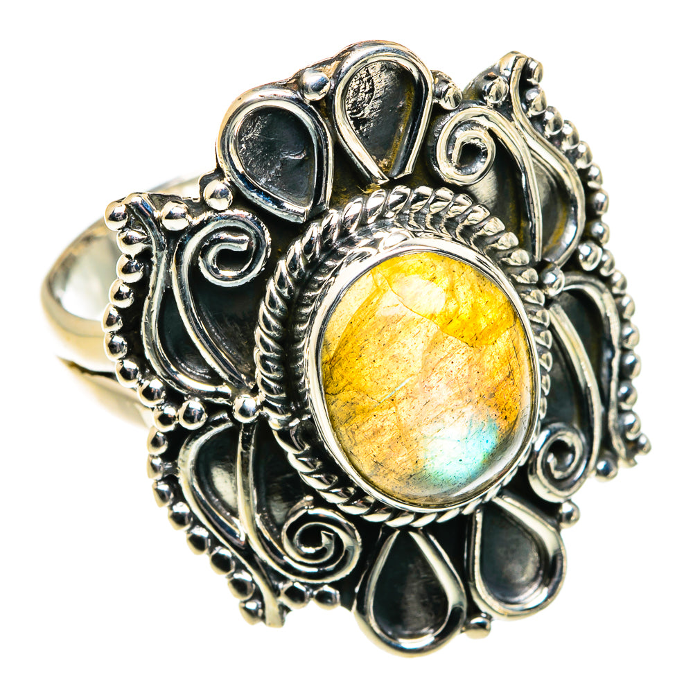 Labradorite Rings handcrafted by Anasilvercos - RING80115