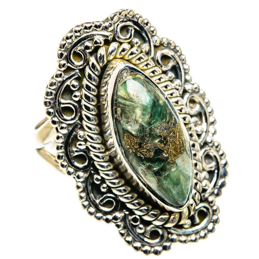 Seraphinite Rings handcrafted by Anasilvercos - RING80117
