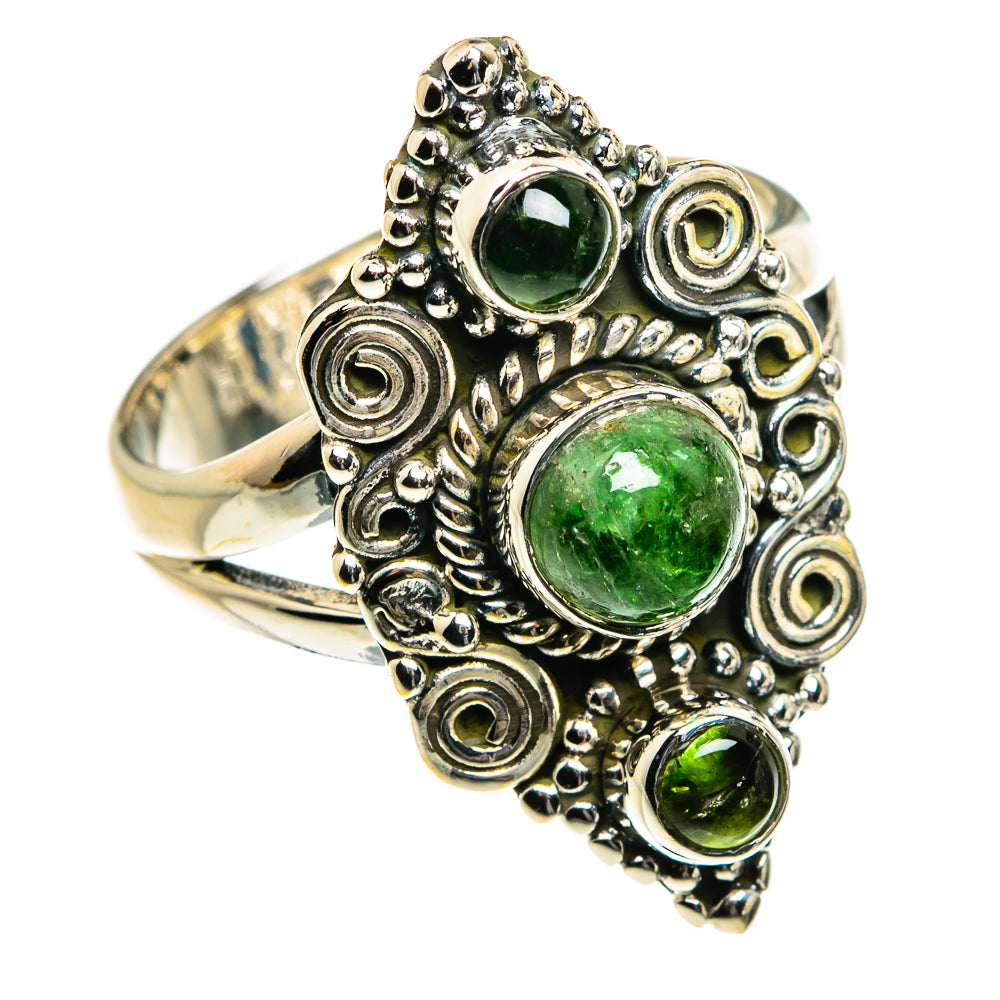 Green Tourmaline Rings handcrafted by Anasilvercos - RING80150