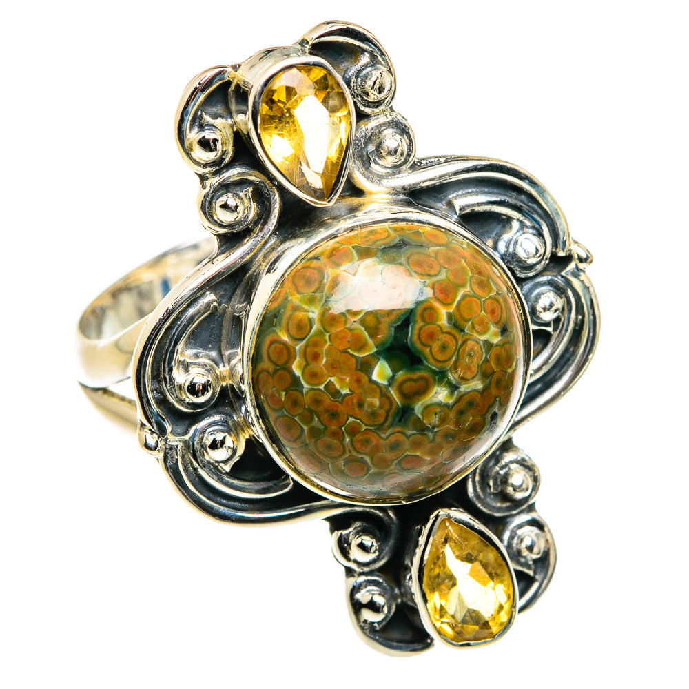 Ocean Jasper Rings handcrafted by Anasilvercos - RING80155