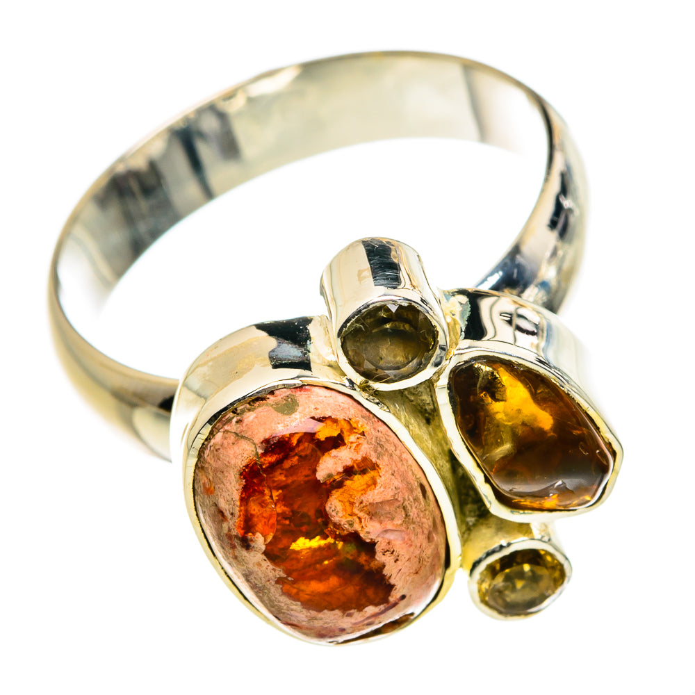 Mexican Fire Opal Rings handcrafted by Anasilvercos - RING80168