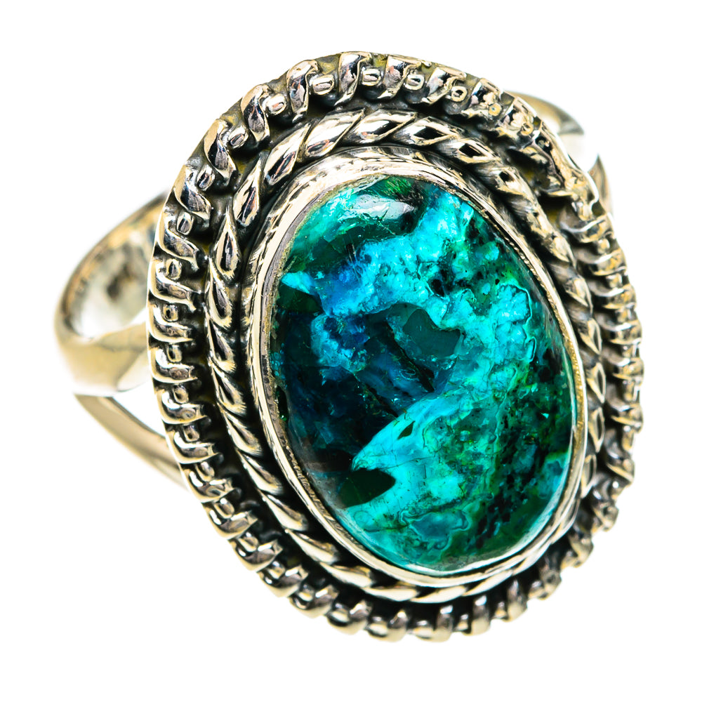 Malachite In Chrysocolla Rings handcrafted by Anasilvercos - RING80171