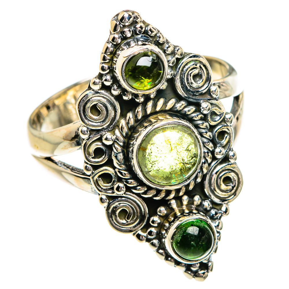 Green Tourmaline Rings handcrafted by Anasilvercos - RING80251
