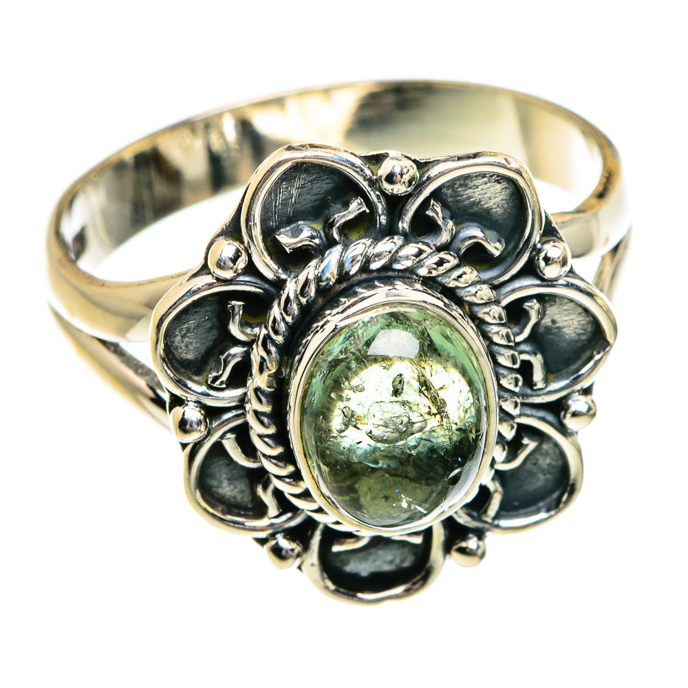 Green Tourmaline Rings handcrafted by Anasilvercos - RING80254