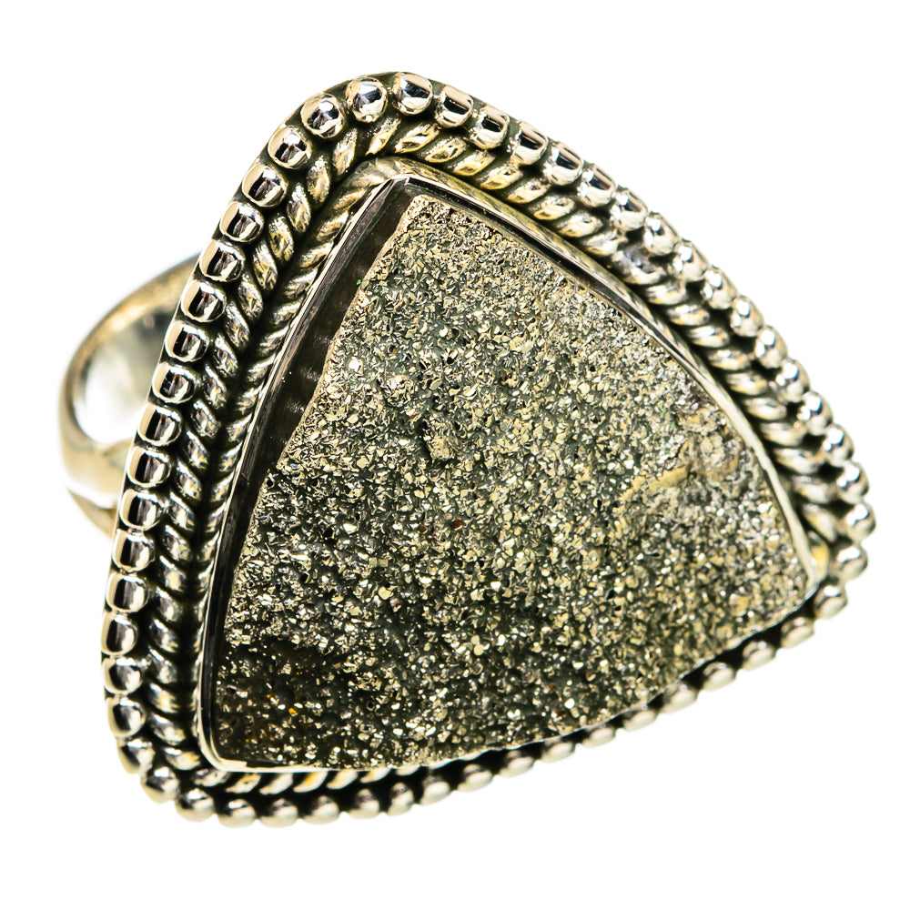 Spectro Pyrite Druzy Rings handcrafted by Anasilvercos - RING80264